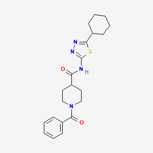 1-benzoyl-N-(5-cyclohexyl-1,3,4-thiadiazol-2-yl)-4-piperidinecarboxamide