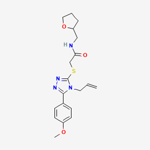 molecular formula C19H24N4O3S B4637531 2-{[5-(4-METHOXYPHENYL)-4-(PROP-2-EN-1-YL)-4H-1,2,4-TRIAZOL-3-YL]SULFANYL}-N-[(OXOLAN-2-YL)METHYL]ACETAMIDE 