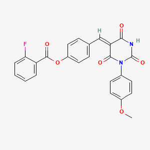 [4-[(Z)-[1-(4-methoxyphenyl)-2,4,6-trioxo-1,3-diazinan-5-ylidene]methyl]phenyl] 2-fluorobenzoate