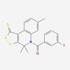 (3-fluorophenyl)(4,4,7-trimethyl-1-thioxo-1,4-dihydro-5H-[1,2]dithiolo[3,4-c]quinolin-5-yl)methanone