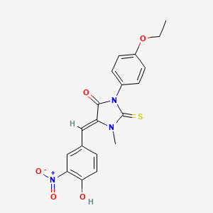 molecular formula C19H17N3O5S B4637580 3-(4-ethoxyphenyl)-5-(4-hydroxy-3-nitrobenzylidene)-1-methyl-2-thioxo-4-imidazolidinone 