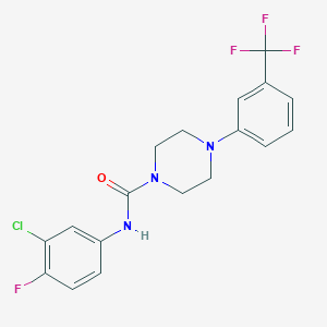 N-(3-chloro-4-fluorophenyl)-4-[3-(trifluoromethyl)phenyl]piperazine-1-carboxamide