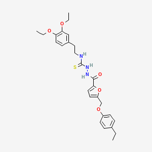 N-(3,4-DIETHOXYPHENETHYL)-2-({5-[(4-ETHYLPHENOXY)METHYL]-2-FURYL}CARBONYL)-1-HYDRAZINECARBOTHIOAMIDE