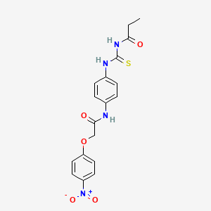 N-[(4-{[(4-nitrophenoxy)acetyl]amino}phenyl)carbamothioyl]propanamide