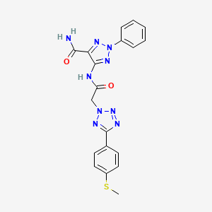 5-(2-{5-[4-(METHYLSULFANYL)PHENYL]-2H-1,2,3,4-TETRAZOL-2-YL}ACETAMIDO)-2-PHENYL-2H-1,2,3-TRIAZOLE-4-CARBOXAMIDE