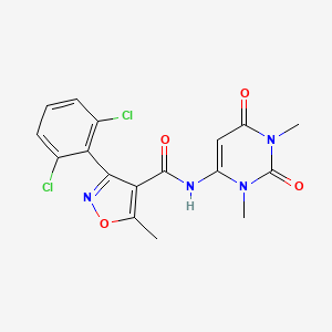 molecular formula C17H14Cl2N4O4 B4637674 3-(2,6-dichlorophenyl)-N-(1,3-dimethyl-2,6-dioxopyrimidin-4-yl)-5-methyl-1,2-oxazole-4-carboxamide 