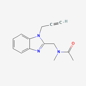 molecular formula C14H15N3O B4637677 N-methyl-N-{[1-(2-propyn-1-yl)-1H-benzimidazol-2-yl]methyl}acetamide 