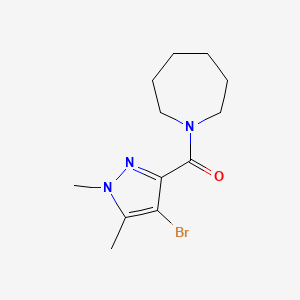 molecular formula C12H18BrN3O B4637678 1-[(4-bromo-1,5-dimethyl-1H-pyrazol-3-yl)carbonyl]azepane 