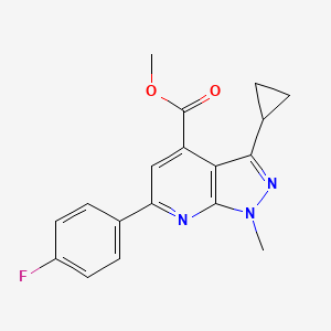 methyl 3-cyclopropyl-6-(4-fluorophenyl)-1-methyl-1H-pyrazolo[3,4-b]pyridine-4-carboxylate