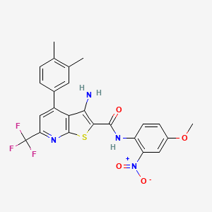 molecular formula C24H19F3N4O4S B4637703 3-AMINO-4-(3,4-DIMETHYLPHENYL)-N~2~-(4-METHOXY-2-NITROPHENYL)-6-(TRIFLUOROMETHYL)THIENO[2,3-B]PYRIDINE-2-CARBOXAMIDE 