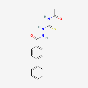 molecular formula C16H15N3O2S B4637717 N-(2-([1,1'-Biphenyl]-4-carbonyl)hydrazine-1-carbonothioyl)acetamide 