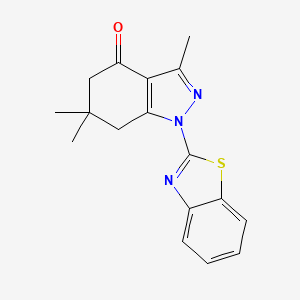 molecular formula C17H17N3OS B4637733 1-(1,3-benzothiazol-2-yl)-3,6,6-trimethyl-1,5,6,7-tetrahydro-4H-indazol-4-one CAS No. 925634-53-3