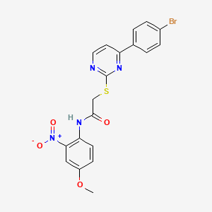 2-{[4-(4-BROMOPHENYL)-2-PYRIMIDINYL]SULFANYL}-N~1~-(4-METHOXY-2-NITROPHENYL)ACETAMIDE