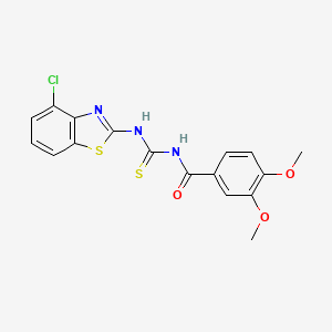 N-[(4-chloro-1,3-benzothiazol-2-yl)carbamothioyl]-3,4-dimethoxybenzamide