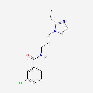 molecular formula C15H18ClN3O B4637749 3-chloro-N-[3-(2-ethyl-1H-imidazol-1-yl)propyl]benzamide 