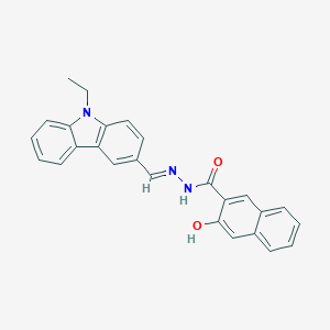 molecular formula C26H21N3O2 B463777 N'-[(9-ethyl-9H-carbazol-3-yl)methylene]-3-hydroxy-2-naphthohydrazide CAS No. 91989-66-1