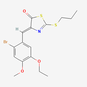 molecular formula C16H18BrNO3S2 B4637780 4-(2-bromo-5-ethoxy-4-methoxybenzylidene)-2-(propylthio)-1,3-thiazol-5(4H)-one 