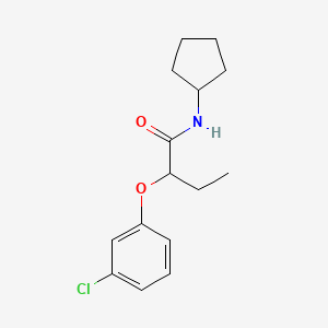 molecular formula C15H20ClNO2 B4637792 2-(3-chlorophenoxy)-N-cyclopentylbutanamide 