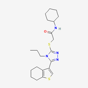 N-cyclohexyl-2-{[4-propyl-5-(4,5,6,7-tetrahydro-1-benzothiophen-3-yl)-4H-1,2,4-triazol-3-yl]sulfanyl}acetamide