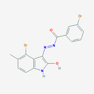 molecular formula C16H11Br2N3O2 B463781 3-bromo-N'-(4-bromo-5-methyl-2-oxo-1,2-dihydro-3H-indol-3-ylidene)benzohydrazide 