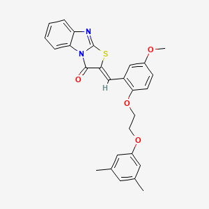 molecular formula C27H24N2O4S B4637816 (2Z)-2-{2-[2-(3,5-dimethylphenoxy)ethoxy]-5-methoxybenzylidene}[1,3]thiazolo[3,2-a]benzimidazol-3(2H)-one 