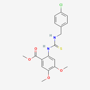 molecular formula C18H19ClN2O4S B4637830 methyl 2-({[(4-chlorobenzyl)amino]carbonothioyl}amino)-4,5-dimethoxybenzoate 