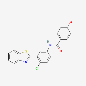 molecular formula C21H15ClN2O2S B4637859 N-[3-(1,3-benzothiazol-2-yl)-4-chlorophenyl]-4-methoxybenzamide 