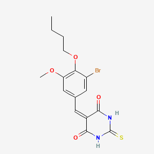 5-[(3-Bromo-4-butoxy-5-methoxyphenyl)methylidene]-2-sulfanylidene-1,3-diazinane-4,6-dione