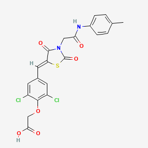 {2,6-dichloro-4-[(3-{2-[(4-methylphenyl)amino]-2-oxoethyl}-2,4-dioxo-1,3-thiazolidin-5-ylidene)methyl]phenoxy}acetic acid