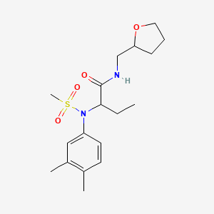 2-[(3,4-dimethylphenyl)(methylsulfonyl)amino]-N-(tetrahydro-2-furanylmethyl)butanamide