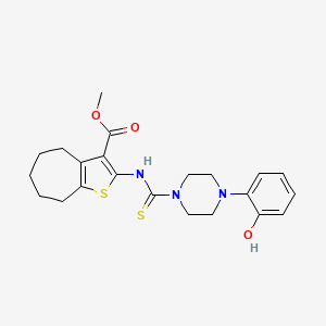 methyl 2-({[4-(2-hydroxyphenyl)-1-piperazinyl]carbonothioyl}amino)-5,6,7,8-tetrahydro-4H-cyclohepta[b]thiophene-3-carboxylate