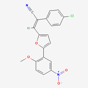 (E)-2-(4-chlorophenyl)-3-[5-(2-methoxy-5-nitrophenyl)furan-2-yl]prop-2-enenitrile