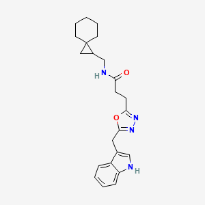 3-[5-(1H-indol-3-ylmethyl)-1,3,4-oxadiazol-2-yl]-N-(spiro[2.5]oct-1-ylmethyl)propanamide