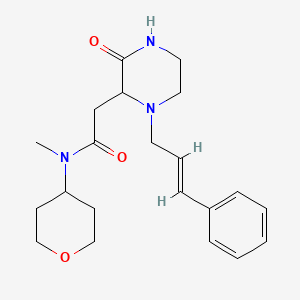 N-methyl-2-{3-oxo-1-[(2E)-3-phenyl-2-propen-1-yl]-2-piperazinyl}-N-(tetrahydro-2H-pyran-4-yl)acetamide