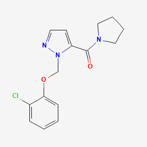 molecular formula C15H16ClN3O2 B4637947 {1-[(2-CHLOROPHENOXY)METHYL]-1H-PYRAZOL-5-YL}(1-PYRROLIDINYL)METHANONE 