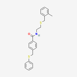 molecular formula C24H25NOS2 B4637958 N-{2-[(2-methylbenzyl)thio]ethyl}-4-[(phenylthio)methyl]benzamide 