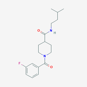 1-(3-fluorobenzoyl)-N-(3-methylbutyl)piperidine-4-carboxamide