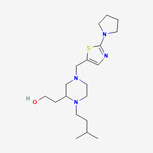 2-(1-(3-methylbutyl)-4-{[2-(1-pyrrolidinyl)-1,3-thiazol-5-yl]methyl}-2-piperazinyl)ethanol