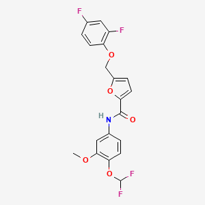 molecular formula C20H15F4NO5 B4637984 N-[4-(difluoromethoxy)-3-methoxyphenyl]-5-[(2,4-difluorophenoxy)methyl]-2-furamide 