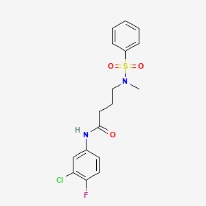 N-(3-chloro-4-fluorophenyl)-4-[methyl(phenylsulfonyl)amino]butanamide