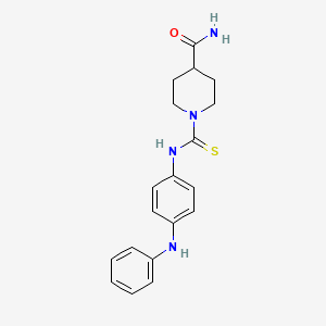 molecular formula C19H22N4OS B4637991 1-{[4-(Phenylamino)phenyl]carbamothioyl}piperidine-4-carboxamide 