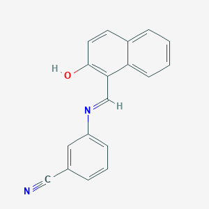 molecular formula C18H12N2O B463800 3-{[(2-Hydroxy-1-naphthyl)methylene]amino}benzonitrile 