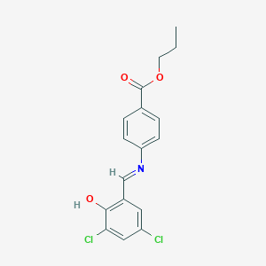 molecular formula C17H15Cl2NO3 B463806 Propyl 4-[(3,5-dichloro-2-hydroxybenzylidene)amino]benzoate 