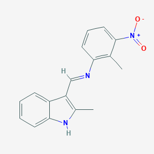 molecular formula C17H15N3O2 B463807 3-[({3-nitro-2-methylphenyl}imino)methyl]-2-methyl-1H-indole 