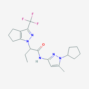 N-(1-cyclopentyl-5-methyl-1H-pyrazol-3-yl)-2-[3-(trifluoromethyl)-5,6-dihydrocyclopenta[c]pyrazol-1(4H)-yl]butanamide