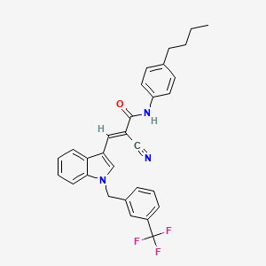 molecular formula C30H26F3N3O B4638085 N-(4-butylphenyl)-2-cyano-3-{1-[3-(trifluoromethyl)benzyl]-1H-indol-3-yl}acrylamide 