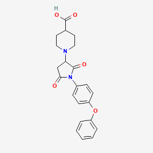 1-[2,5-Dioxo-1-(4-phenoxyphenyl)pyrrolidin-3-yl]piperidine-4-carboxylic acid