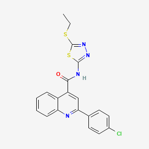 2-(4-CHLOROPHENYL)-N-[5-(ETHYLSULFANYL)-1,3,4-THIADIAZOL-2-YL]-4-QUINOLINECARBOXAMIDE