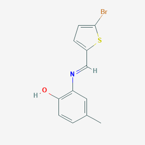 molecular formula C12H10BrNOS B463811 2-{[(5-Bromo-2-thienyl)methylene]amino}-4-methylphenol CAS No. 315670-77-0