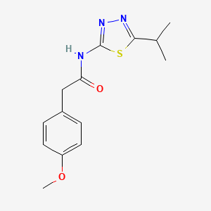 molecular formula C14H17N3O2S B4638135 2-(4-methoxyphenyl)-N-[5-(propan-2-yl)-1,3,4-thiadiazol-2-yl]acetamide 